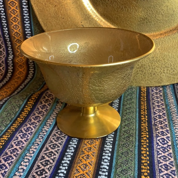 Art Deco 24k gold embossed glass chip dip / veggie / fruit tray & dish - Picture 11 of 13